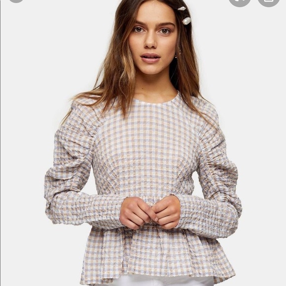 Topshop Tops - TOPSHOP LILAC SEERSUCKER TIE BACK TOP NWOT